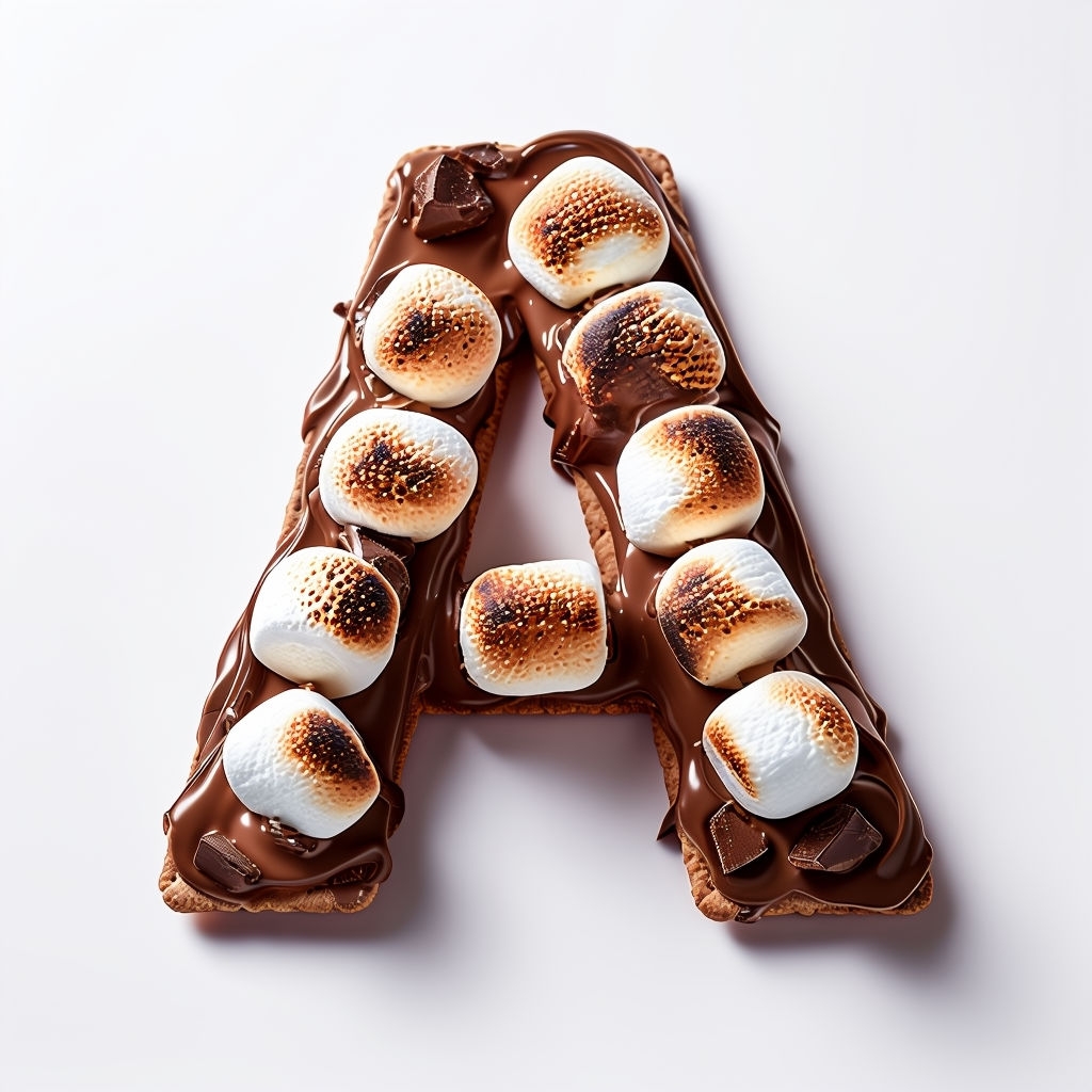 Appetizing Smores Monogram 'A' Food Art Photograph for Monogram