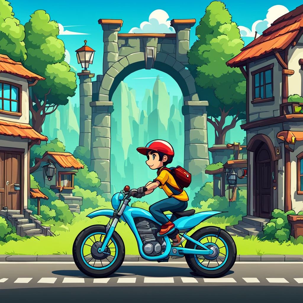 Generate 2D bikes in a cartoon styles for 2d Games without C... by ...