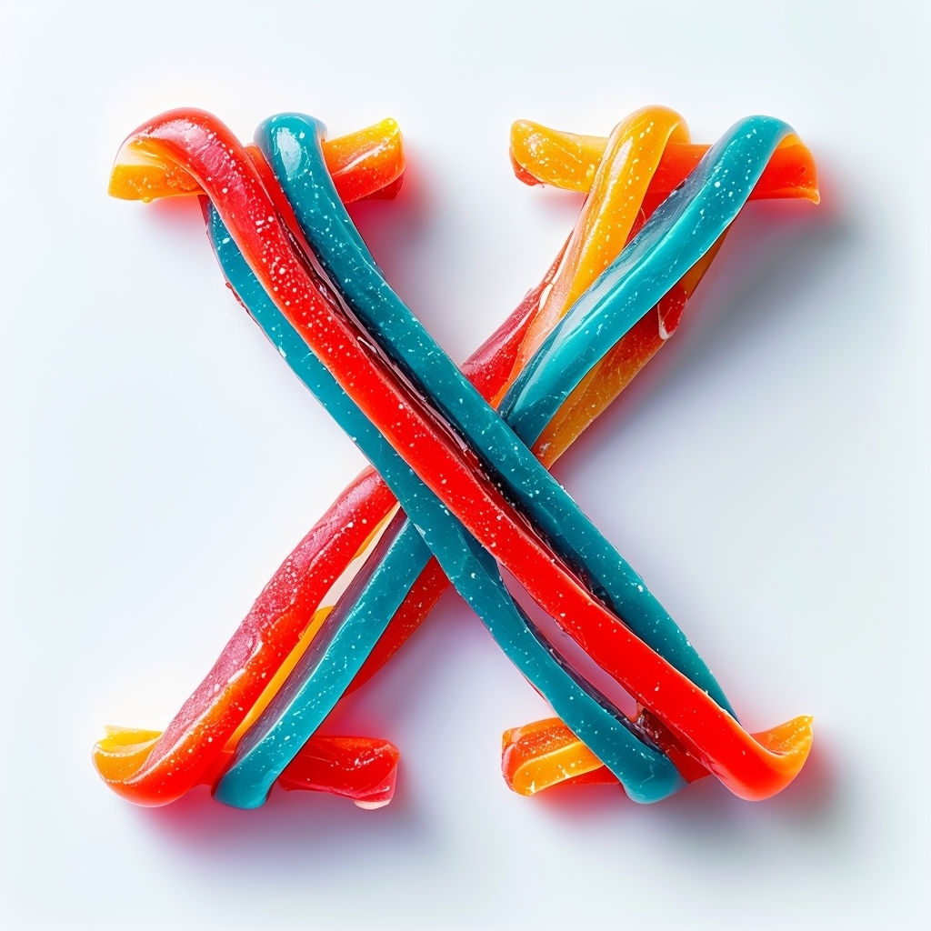 Glossy Colorful Candy Monogram Letter X Photography Monogram
