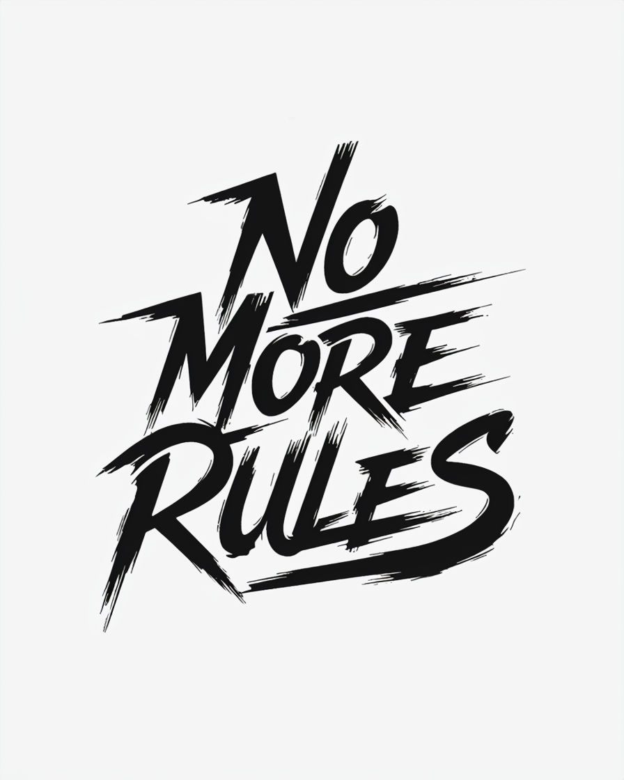 No More Rules Bold Typography Graphic T-Shirt