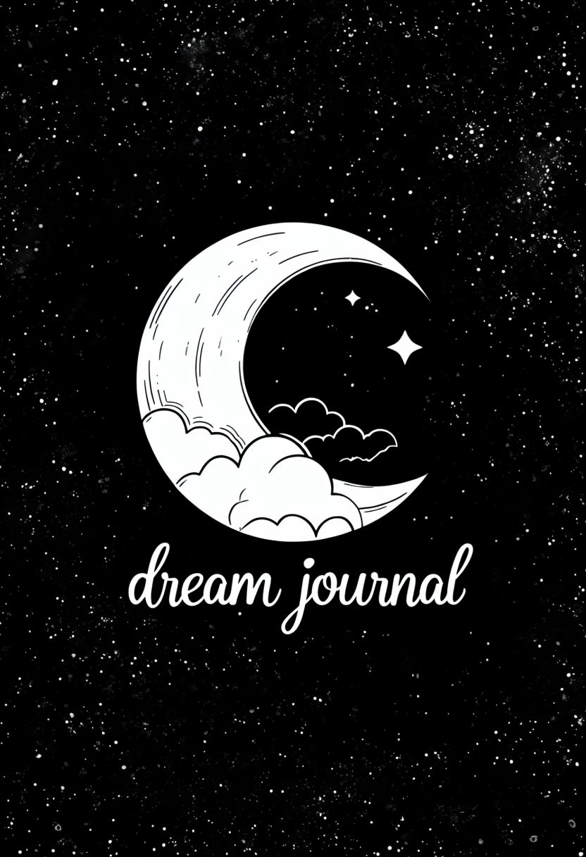 Minimalist Dream Journal with Crescent Moon and Stars EBook Cover