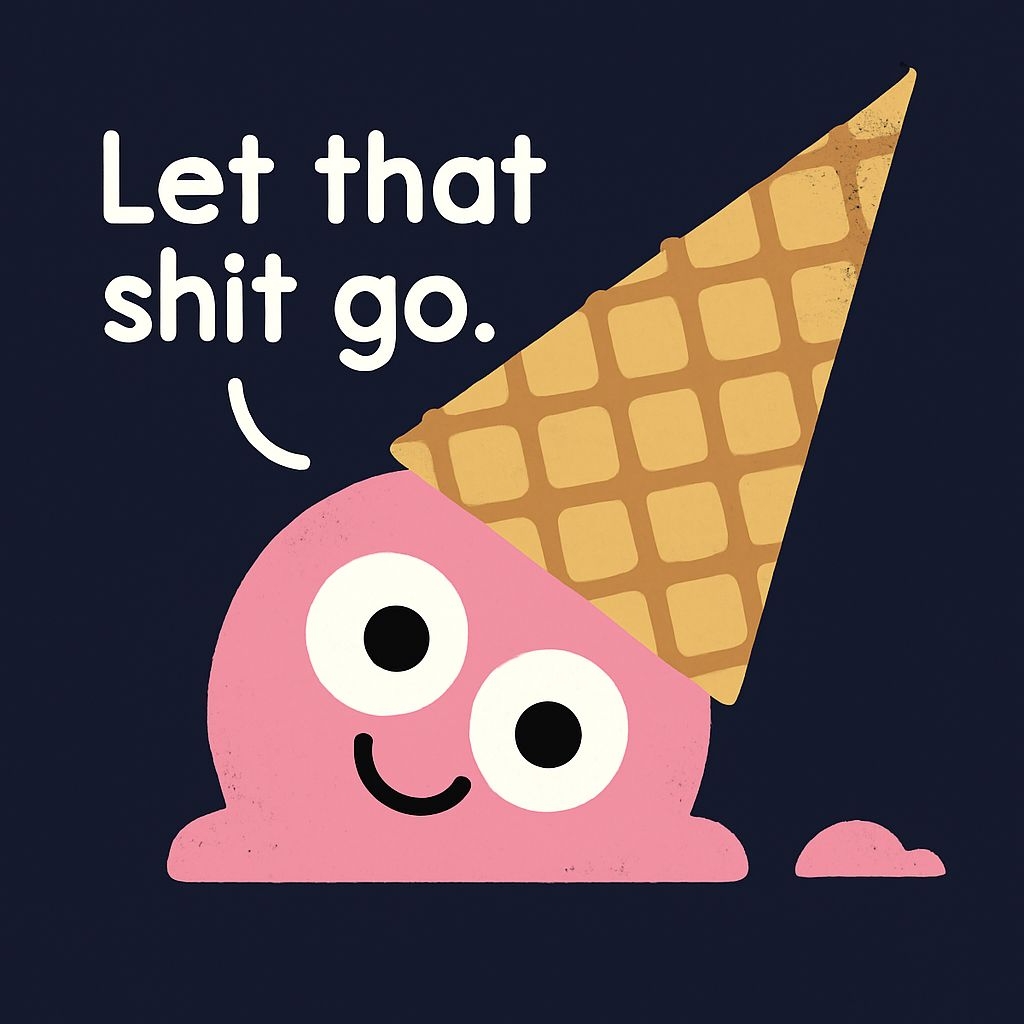 Playful Pink Ice Cream Character with Motivational Phrase T-shirt