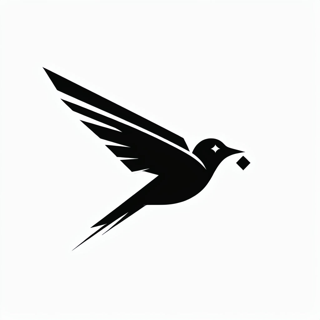 Minimalist Black Bird in Flight Silhouette Hat