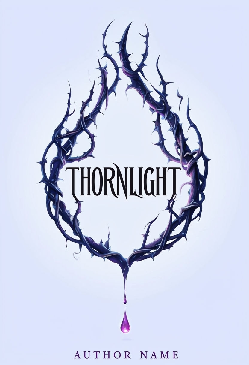 Gothic Thornlight Fantasy EBook Cover Design with Intricate Flames