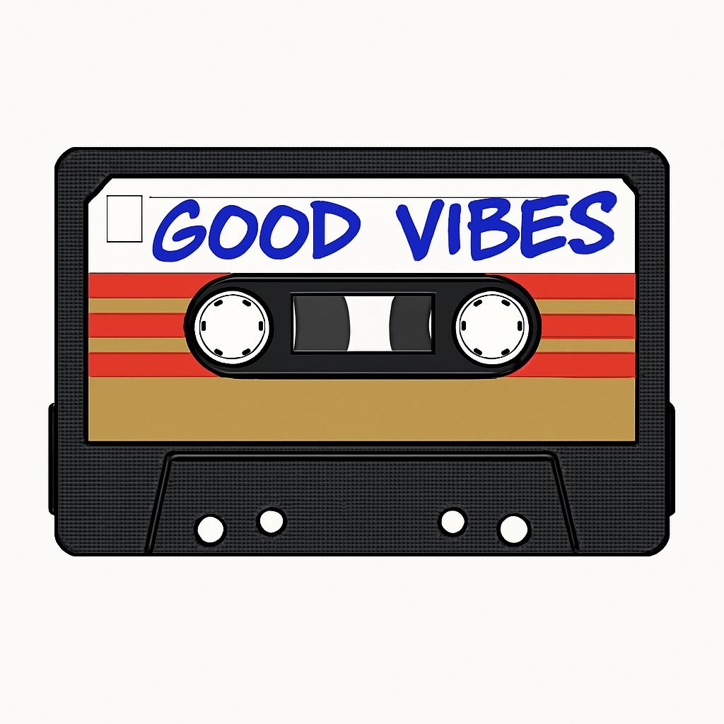 Retro Good Vibes Cassette Tape Illustration Sticker