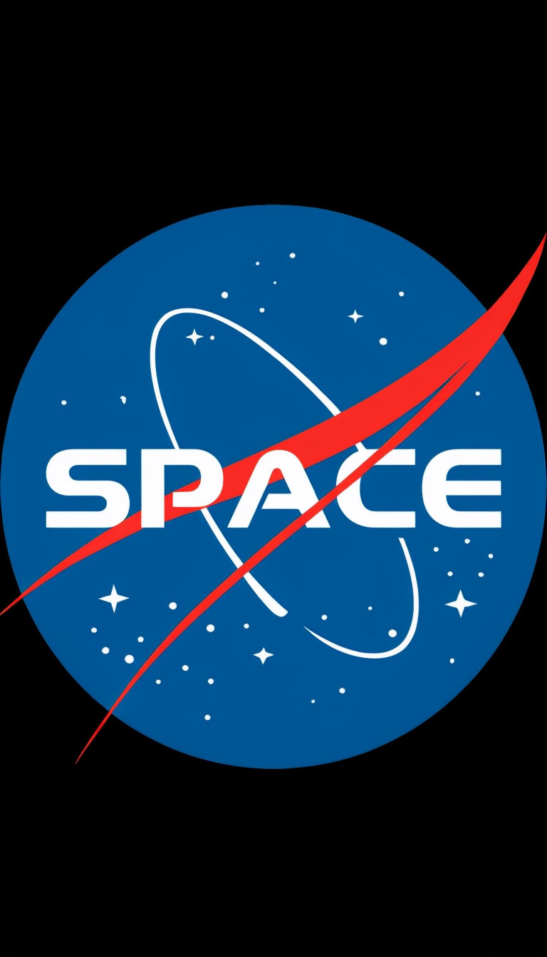 Dynamic SPACE Logo with Stars and Orbit Design