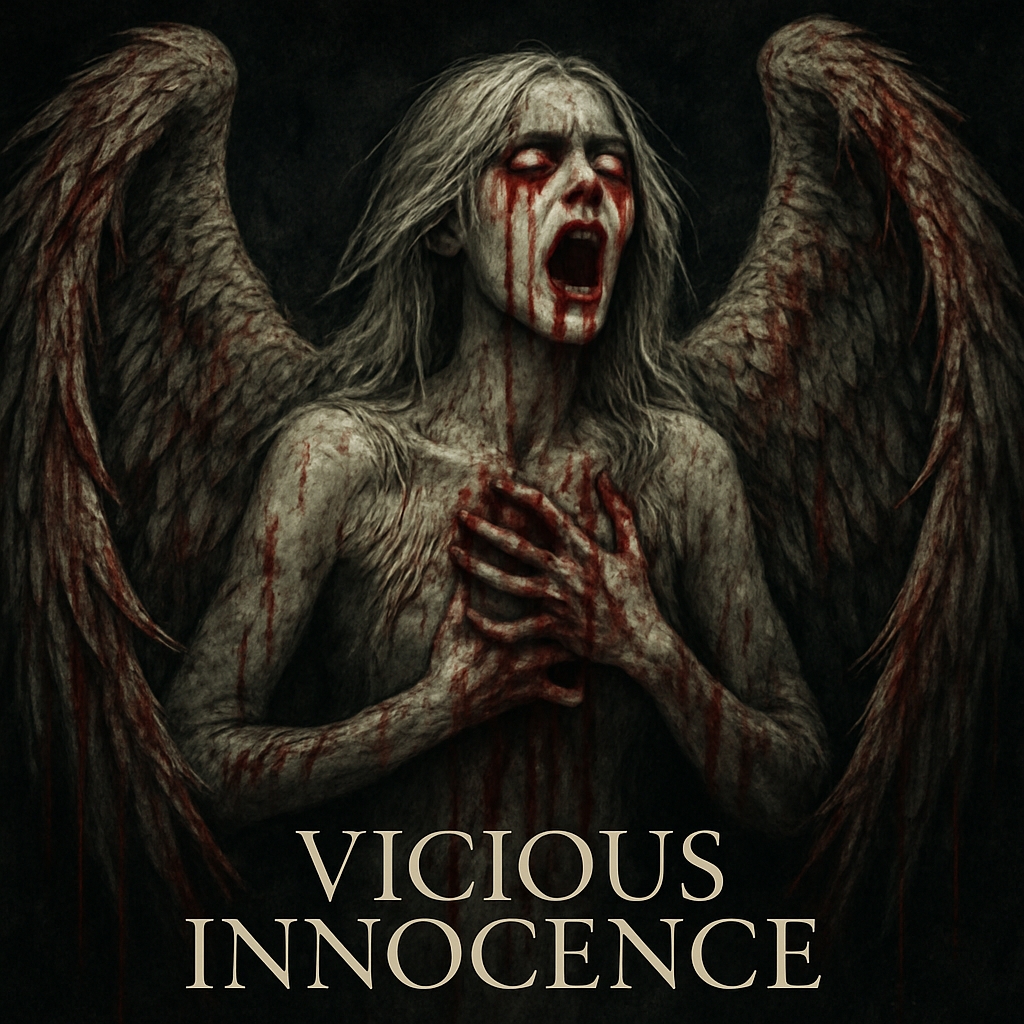 Vicious Innocence Dark Art with Angelic Figure and Wings Spotify Album Cover