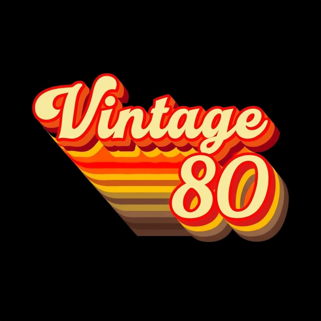 Vintage 80 Retro Graphic Design on Black Background T-shirt