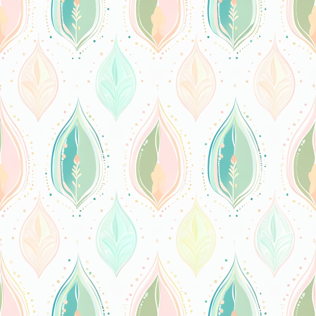 Delicate Pastel Paisley Seamless Pattern Design