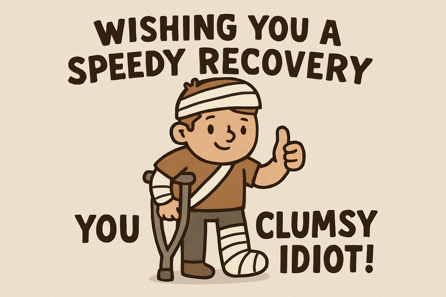 Cheerful Cartoon Wish for a Speedy Recovery Card Design