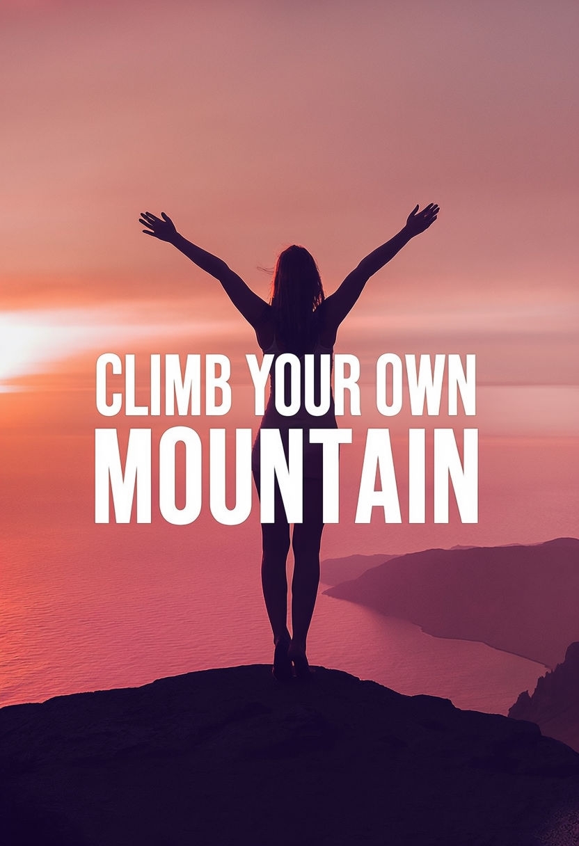 Empowering Climb Your Own Mountain Motivational Social Media Post