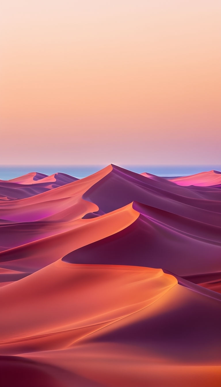 Tranquil Pastel Sand Dunes Under Soft Sky Mobile Wallpaper