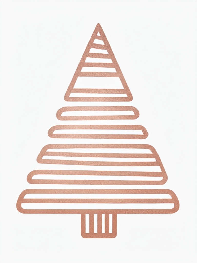 Minimalist Rose Gold Christmas Tree Graphic Art for Holiday Cheer Poster