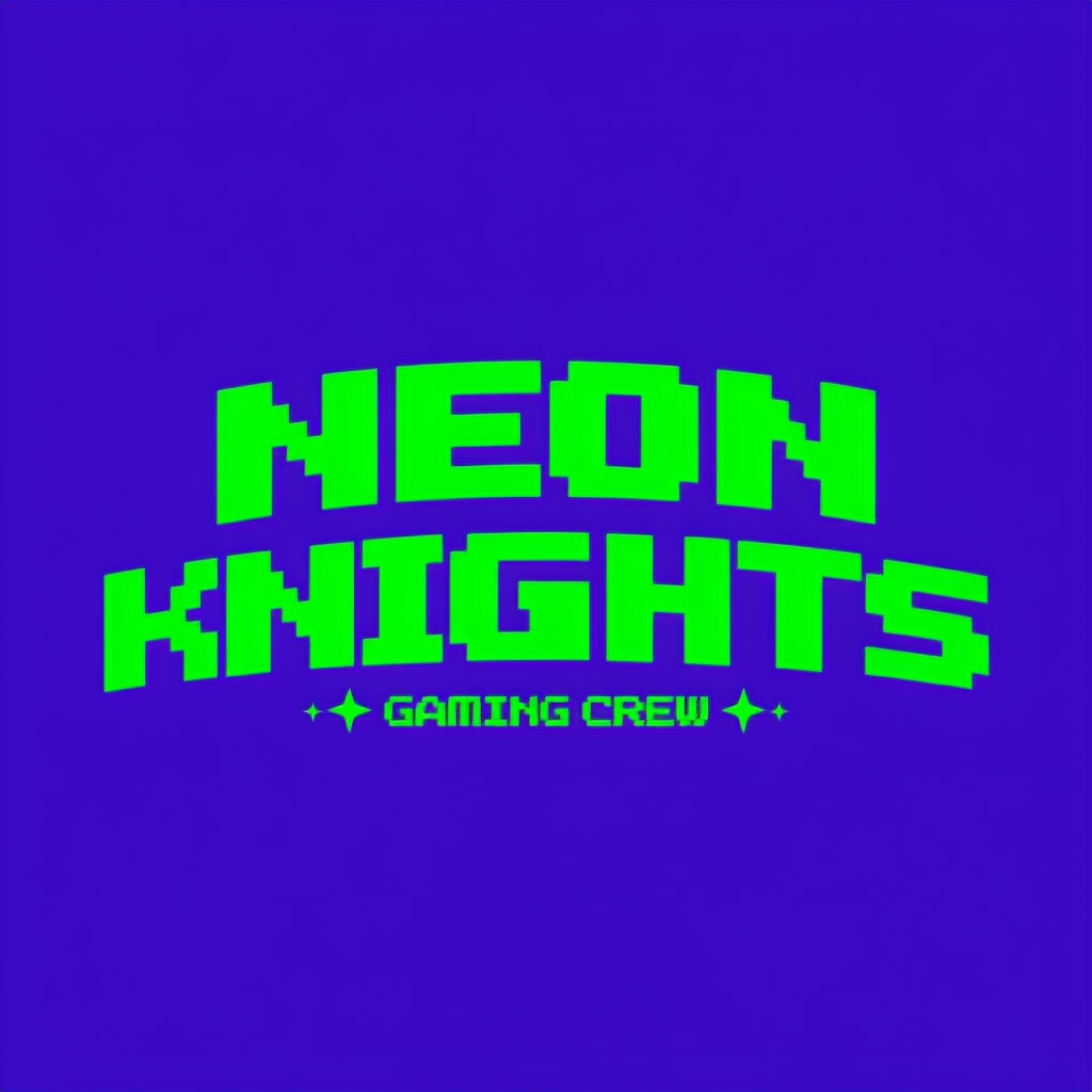 Neon Knights Gaming Crew Retro Typography T-Shirt