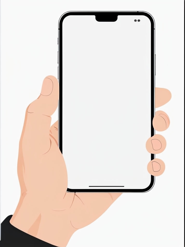 Minimalist Hand Holding Smartphone Illustration Mockup