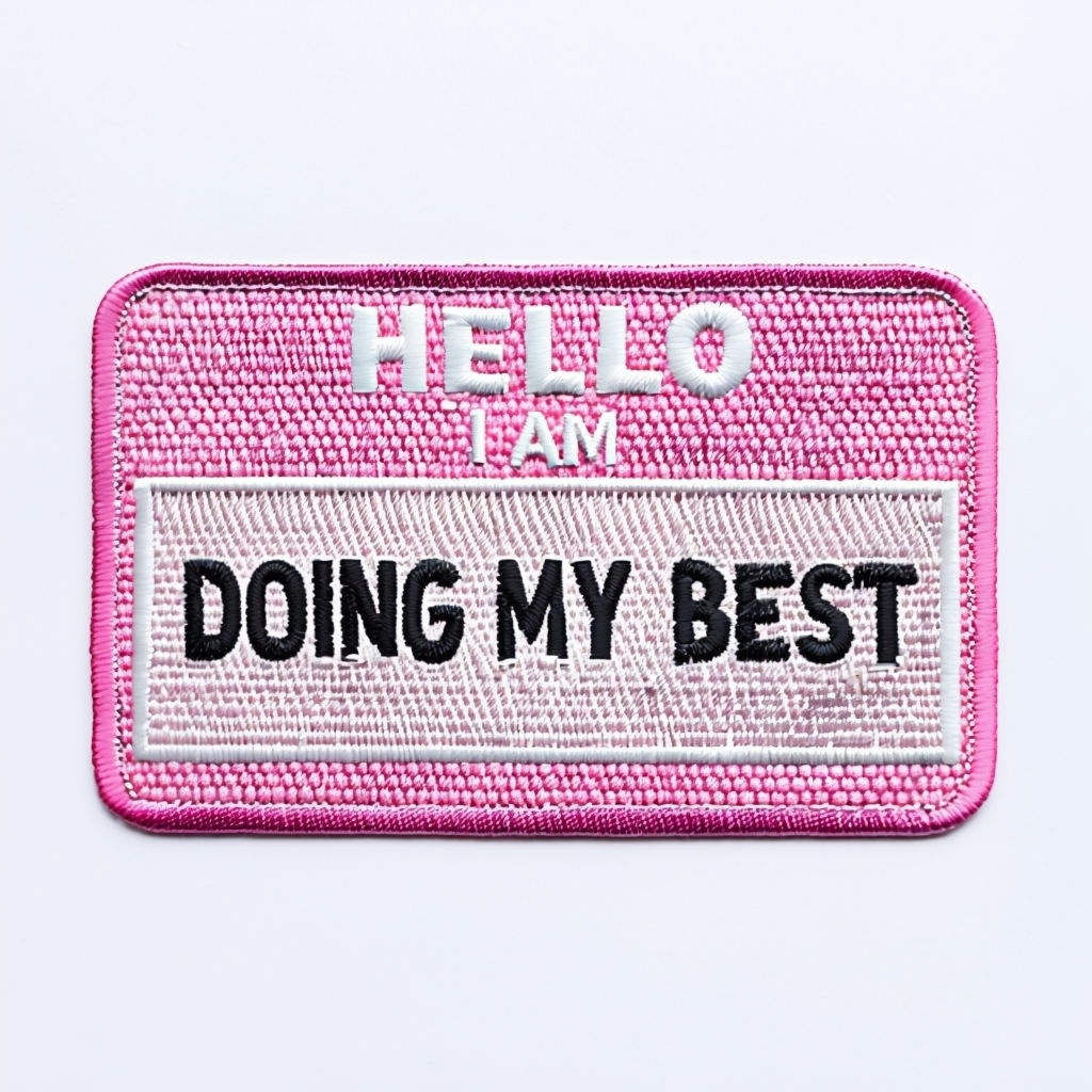 Playful Embroidered Hello My Name Is Patch Design for Hats