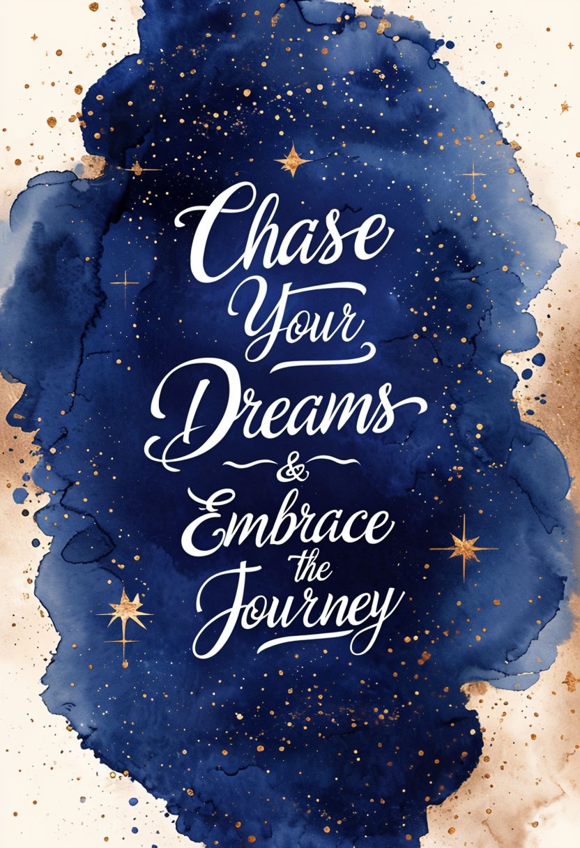 Chase Your Dreams Inspirational Night Sky Motivational Poster