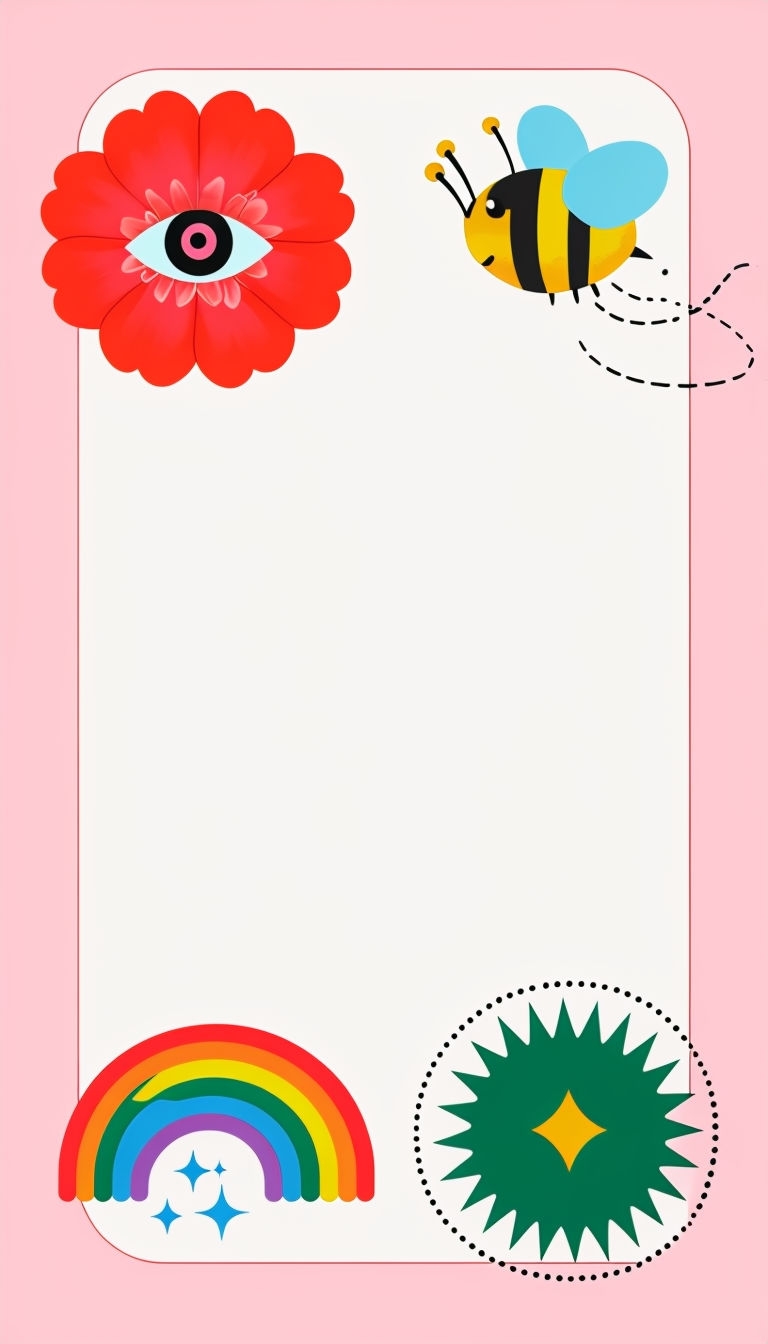 Playful Floral and Rainbow Graphic Design for Social Media Post