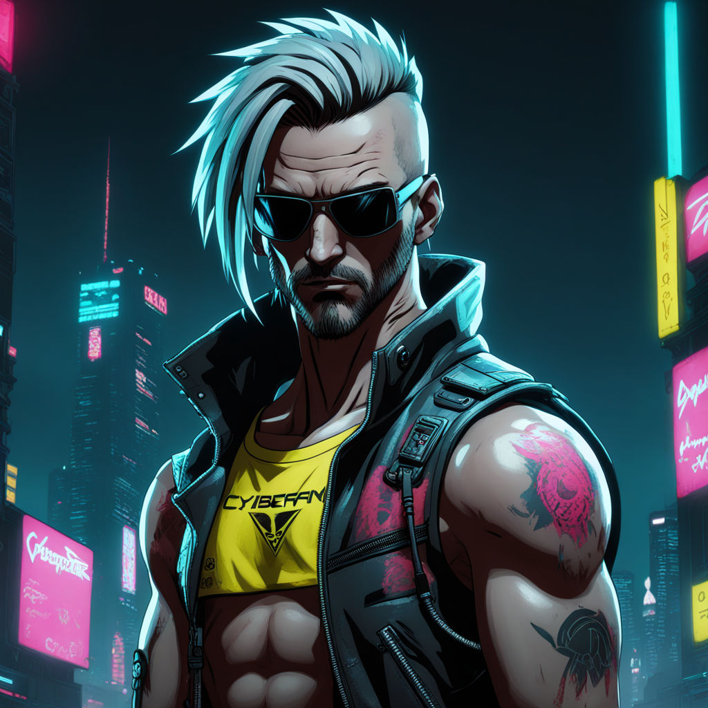 Cyberpunk 2077 cyberpsycho 90s anime male by Илиян Велков - Playground