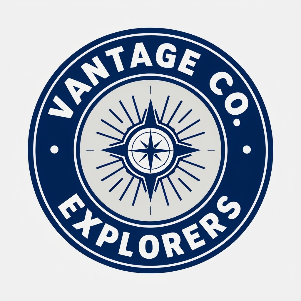 Bold Vintage Vantage Co. Explorers Logo Design