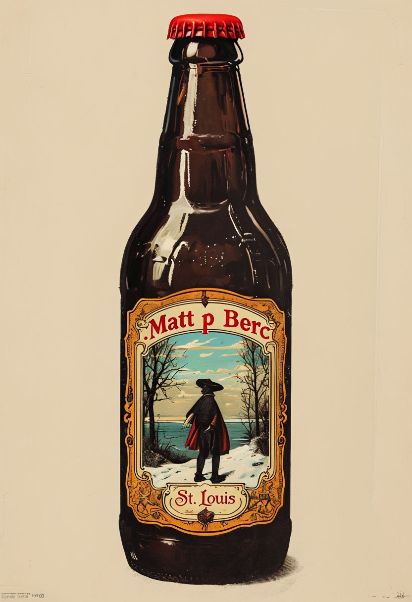 Nostalgic Vintage Beer Bottle Illustration Art