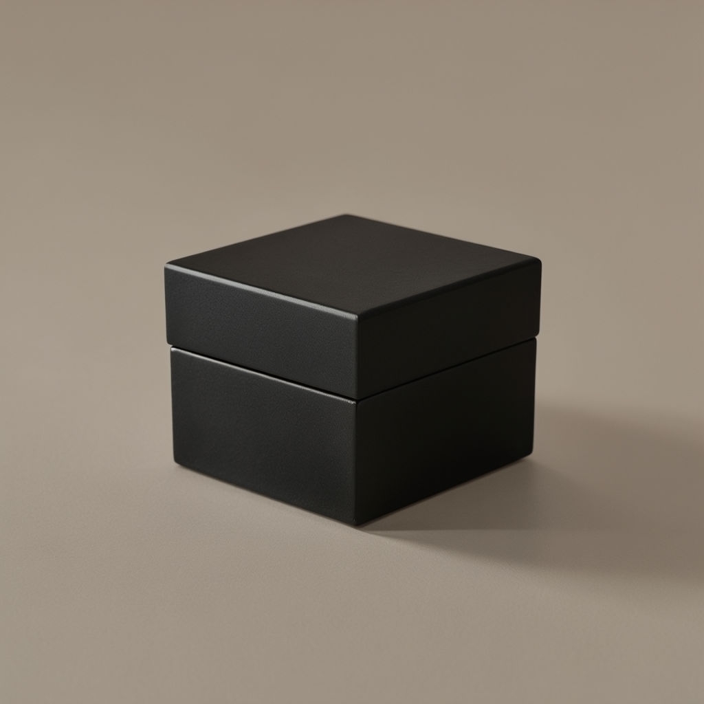 Elegant Matte Black Minimalist Jewelry Box Mockup