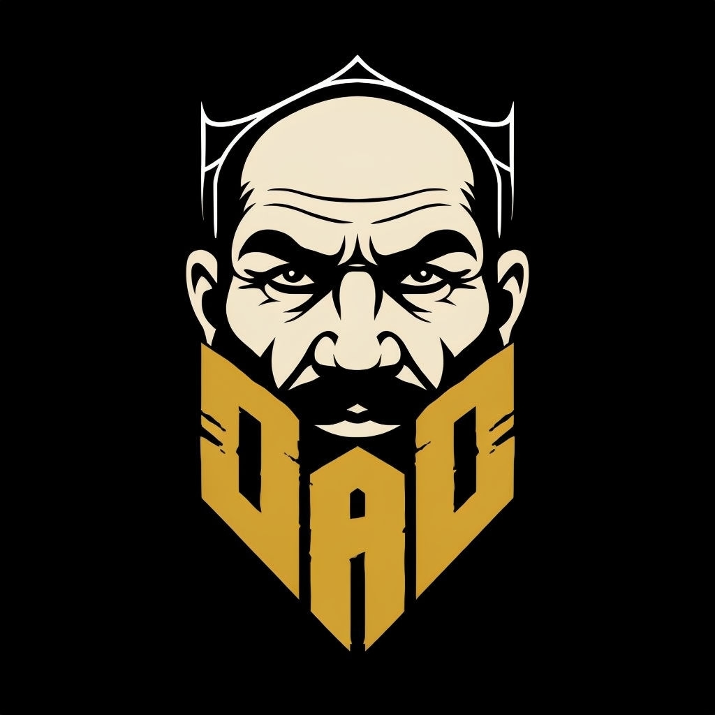 Bold Stylish Dad Illustration with Crown Graphic T-Shirt