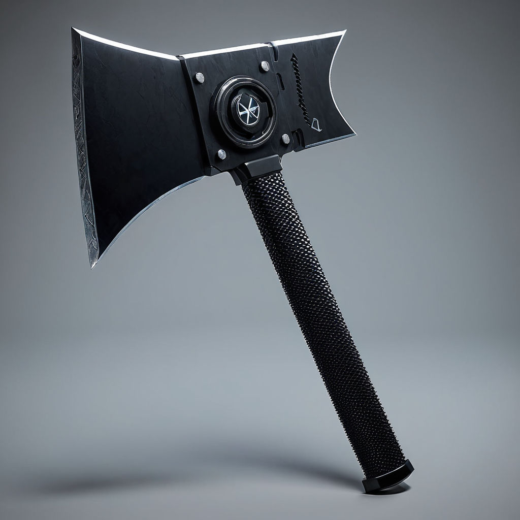 A cyberpunk axe with a square handle inspired by butcher kni... by ...