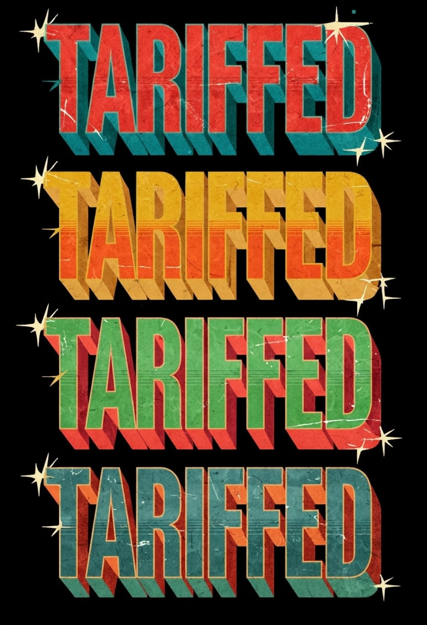 Vibrant Distressed TARIFFED Typography Retro T-Shirt