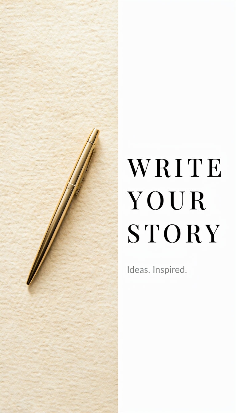 Elegant Minimalist Write Your Story Pen Ad Design