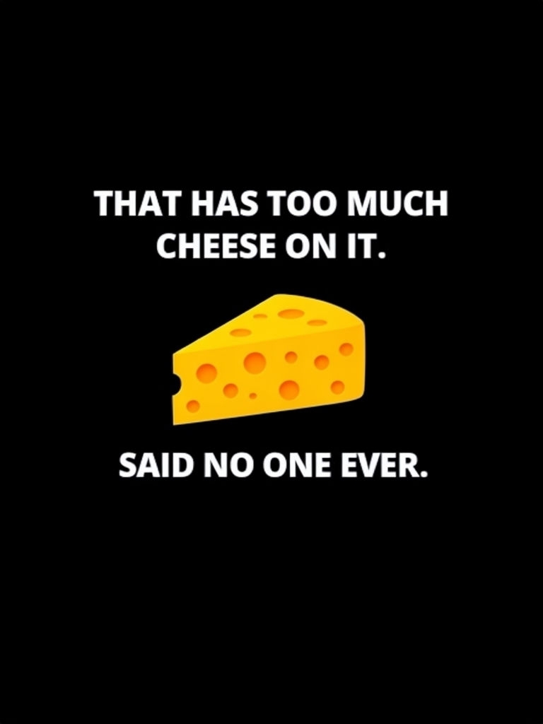 Humorous Minimalist Cheese Quote with Illustration Poster