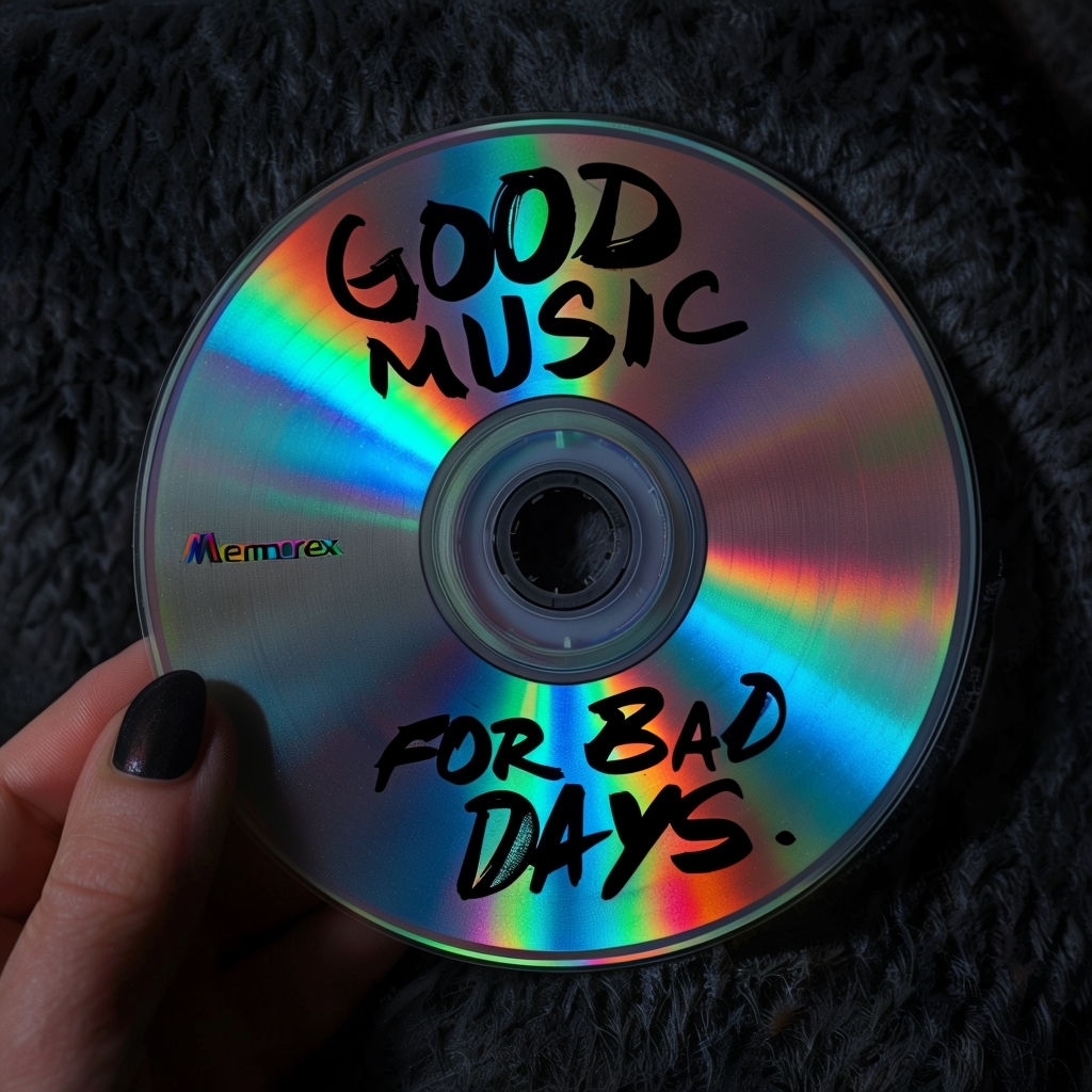 Good Music for Bad Days Vibrant CD Design Spotify Album Cover