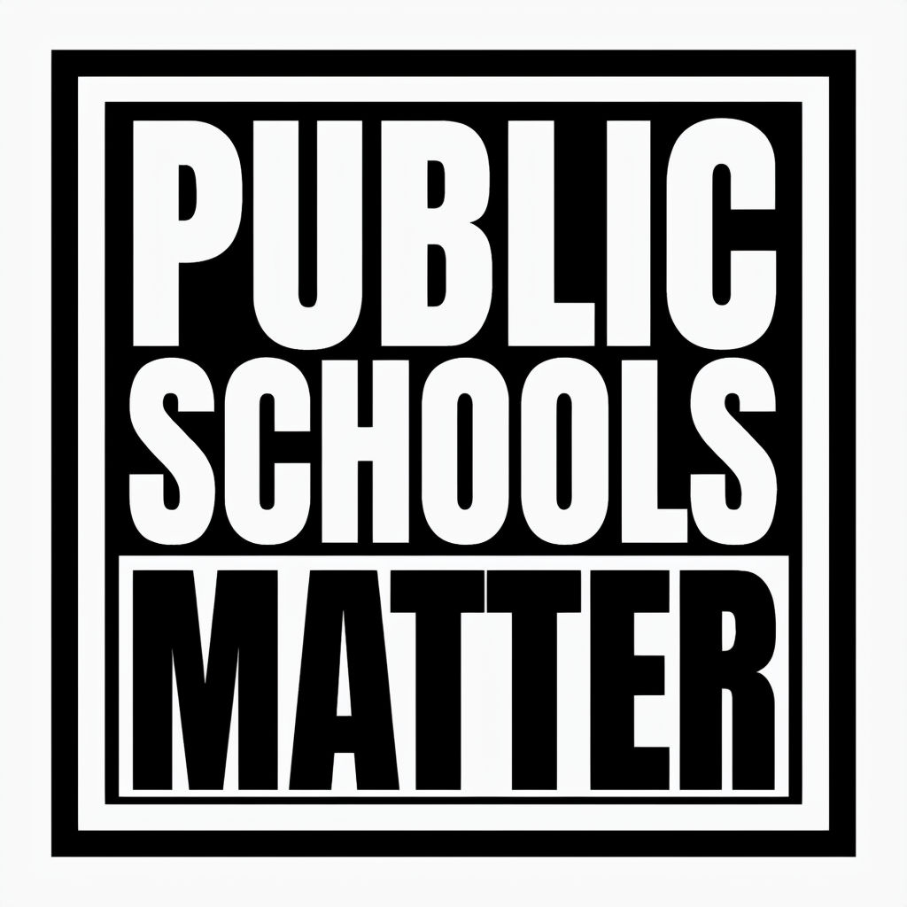 Bold Black and White Public Schools Matter Graphic Sticker