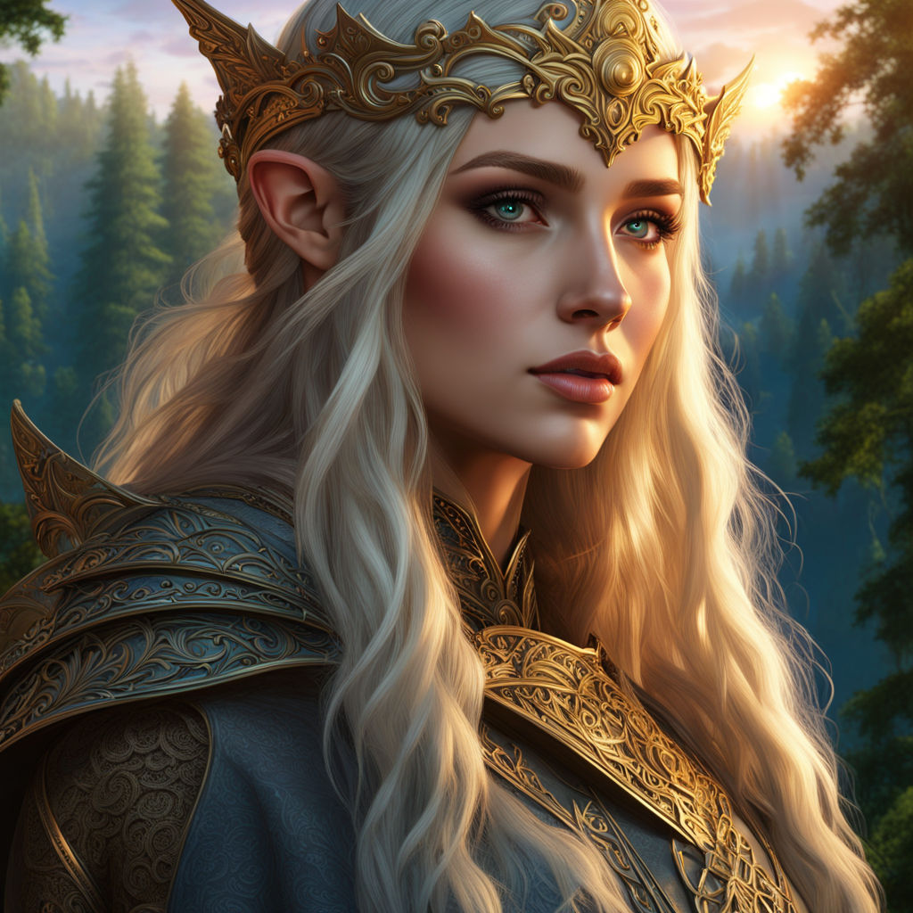 A beautiful lord of the rings type female elf with thick blo... by ...