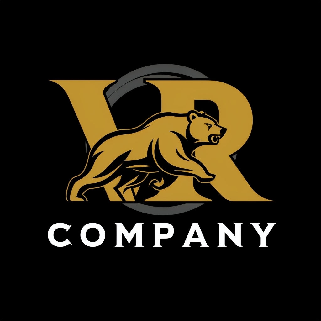 Modern Stylized Black Bear VR Company Logo Design