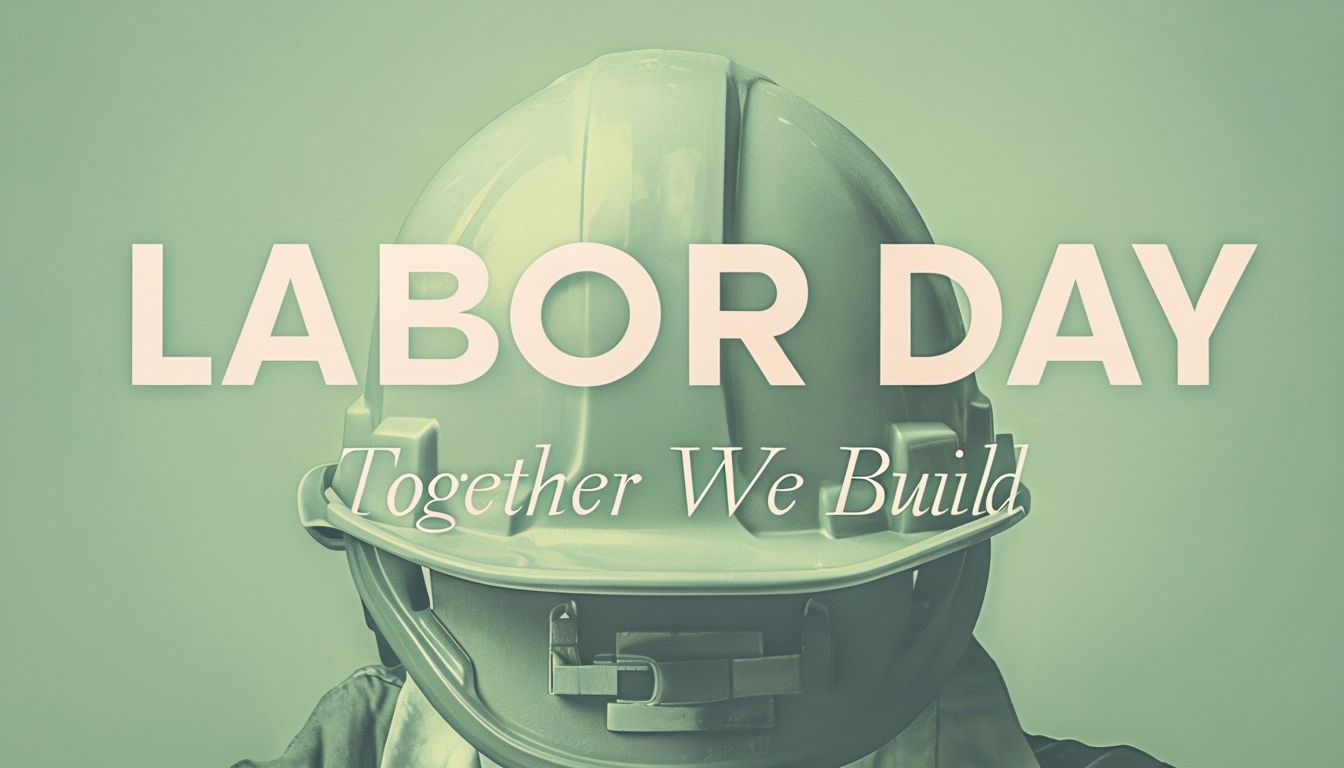 Labor Day Together We Build Stylish Hard Hat Art Poster