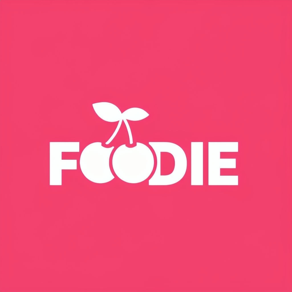 Playful Cherry Typography FOOdie Logo Design