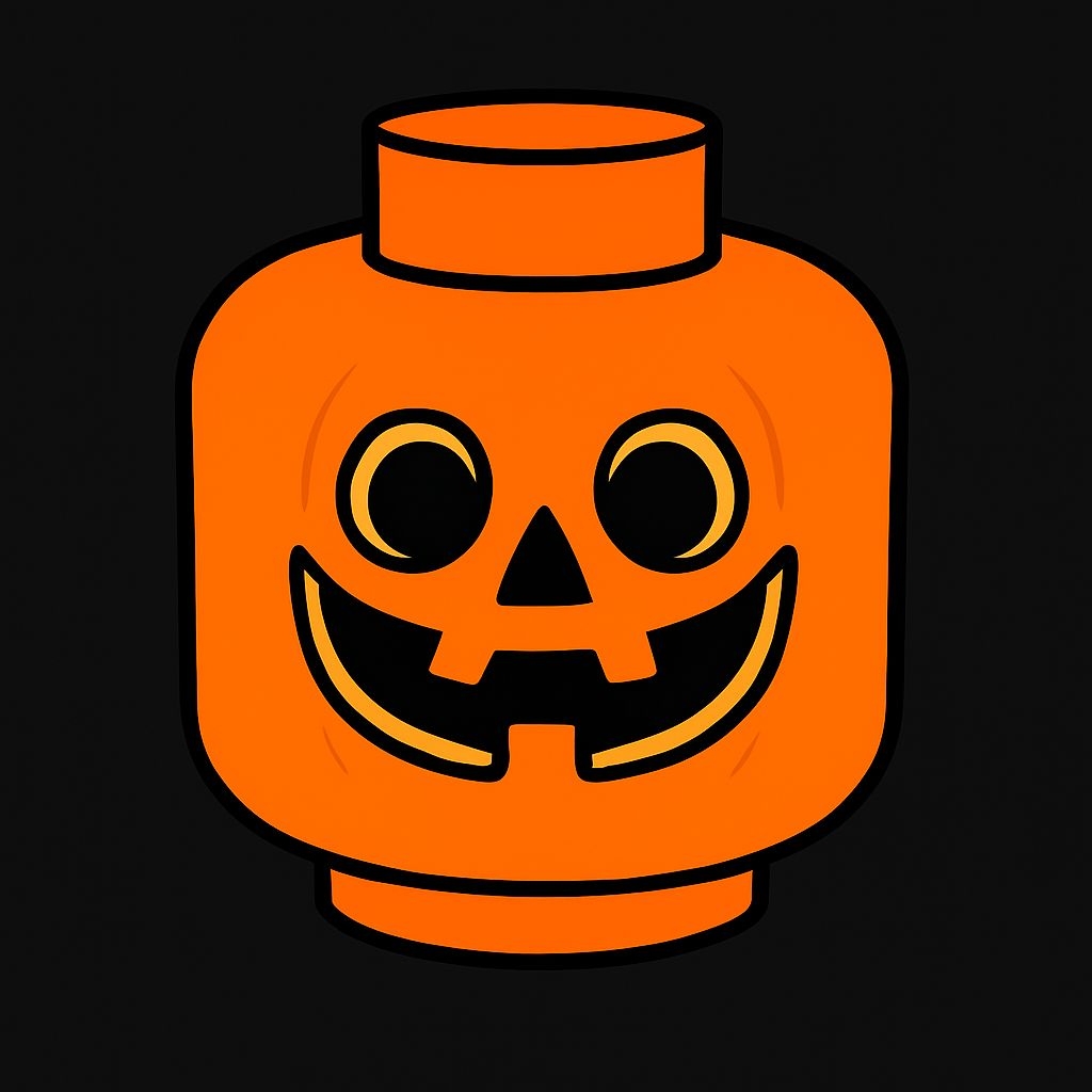 Playful Halloween Lego Minifigure Jack-o'-Lantern Art