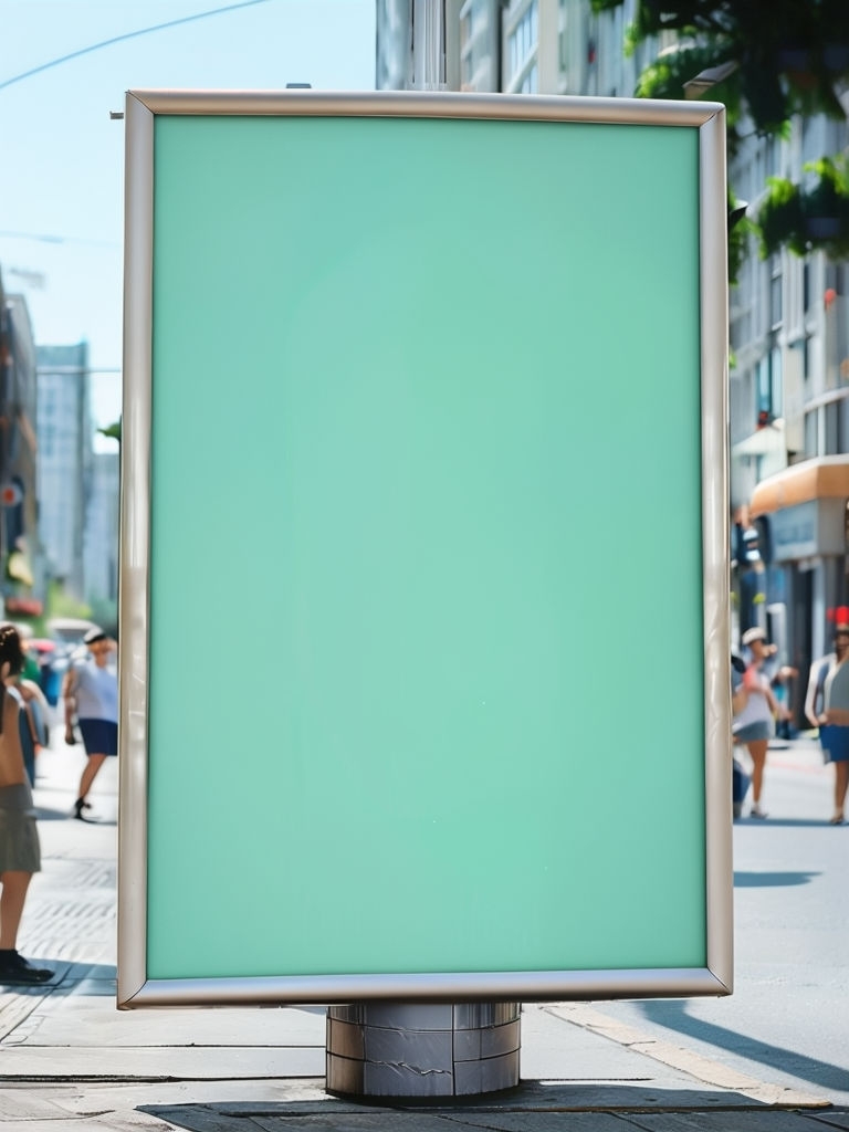 Mint Green Urban Billboard Mockup for Creative Designs