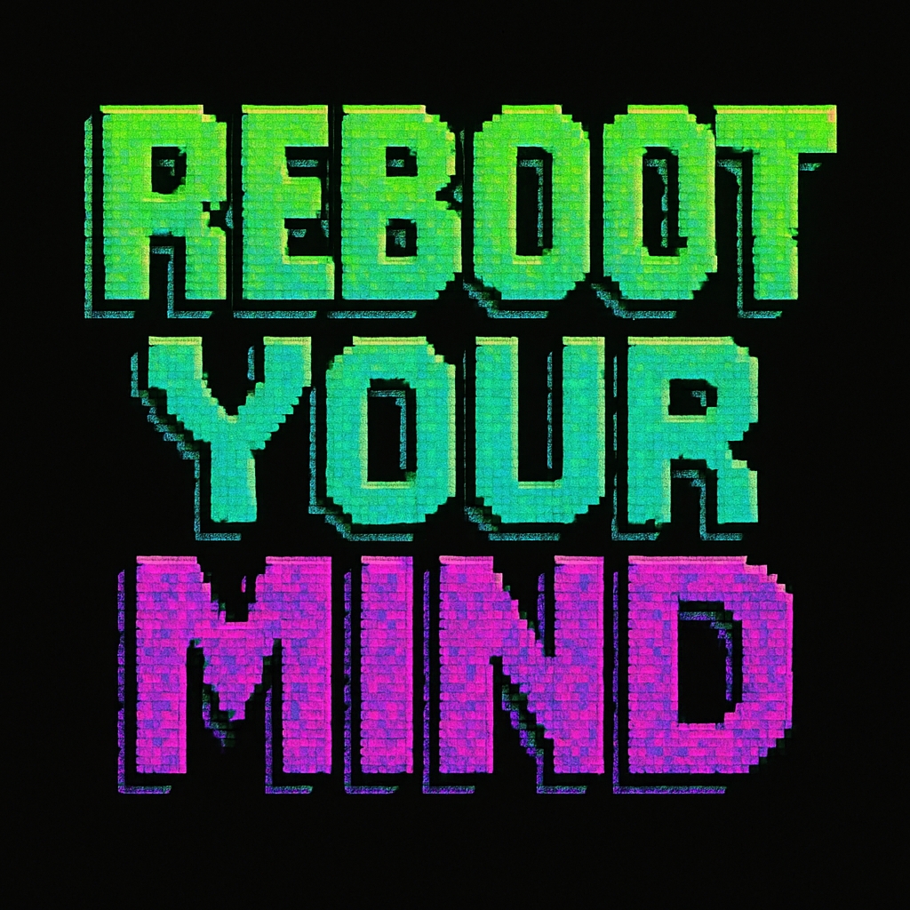 Pixel Art 'Reboot Your Mind' Motivational T-Shirt