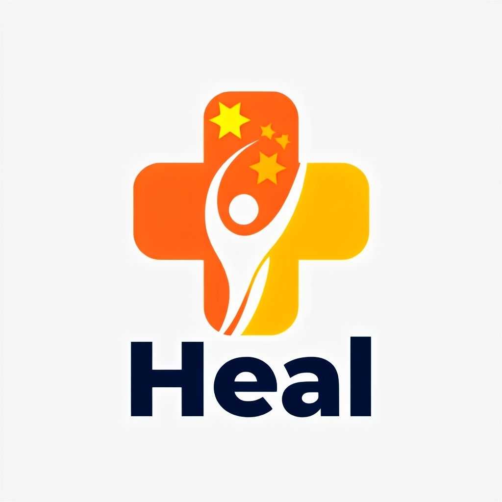 Modern Heal Wellness Logo with Abstract Human Figure Design