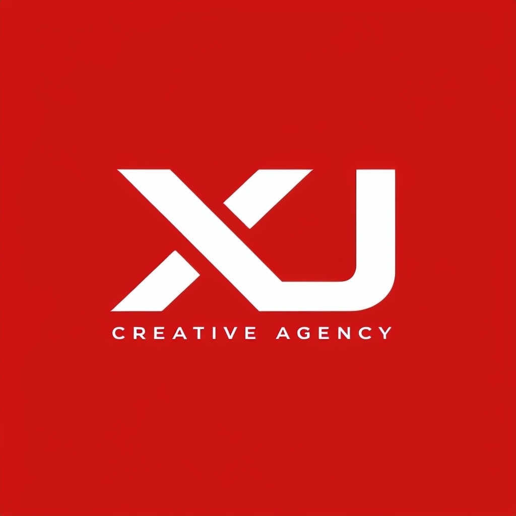 Bold Red XJ Monogram Logo for Creative Agency Design Monogram