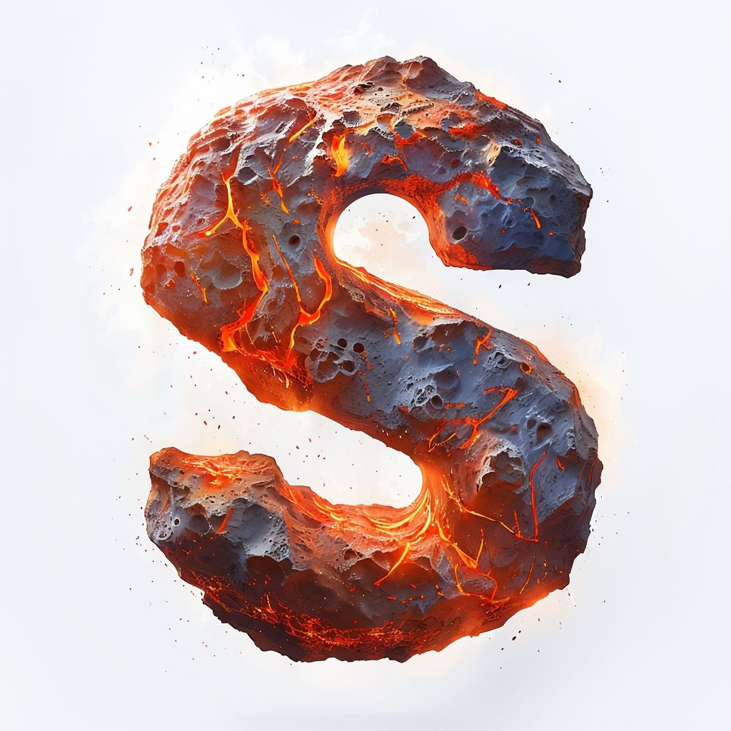 Fiery Asteroid Letter S Illustration for Unique Branding Monogram