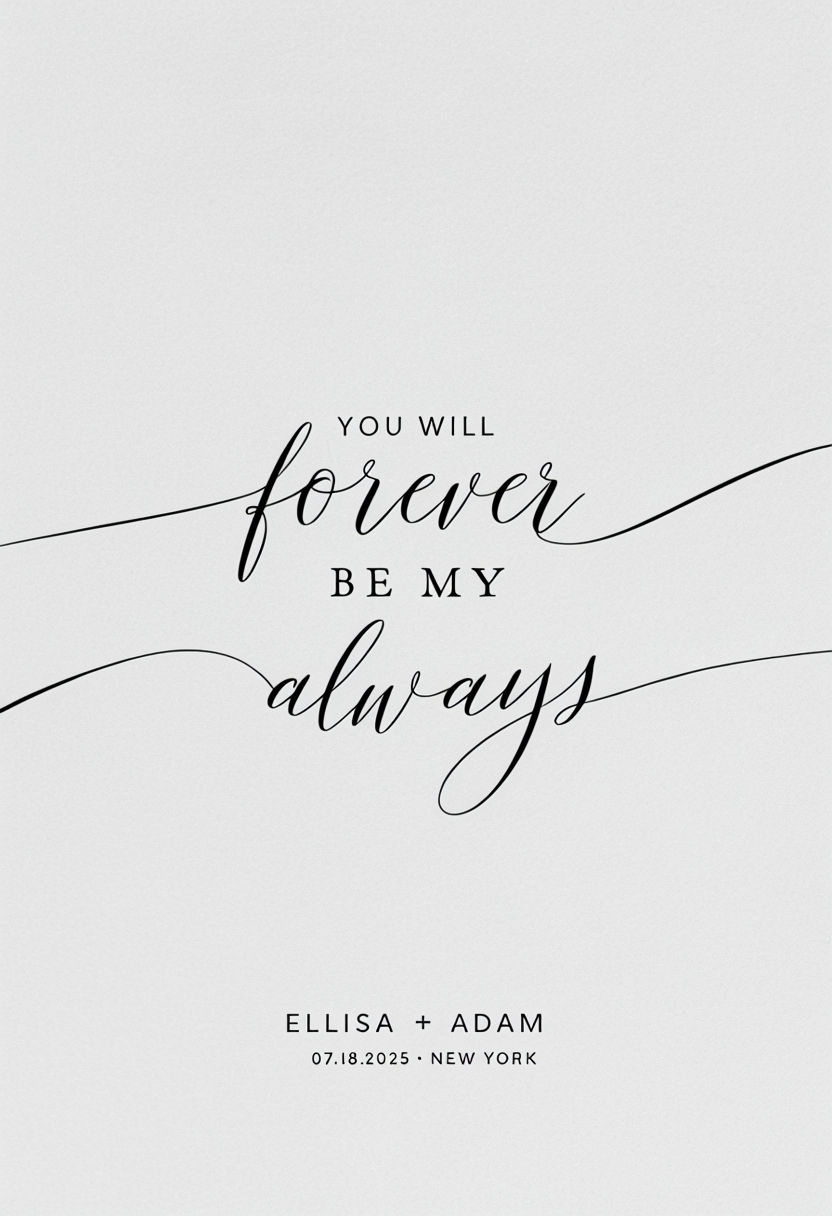 Elegant Minimalist Wedding Invitation Card Design Signs