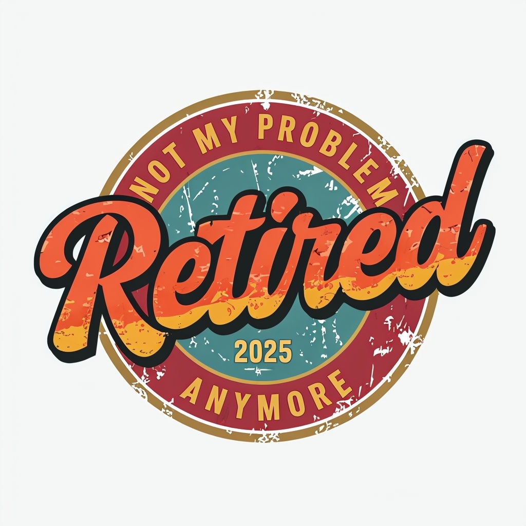 Vintage Retired Emblem Graphic Design for Retirement Mug