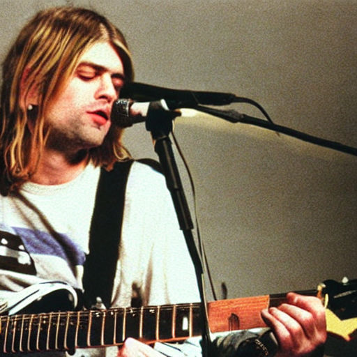 Kurt Cobain playing his guitar by Spoon - Playground