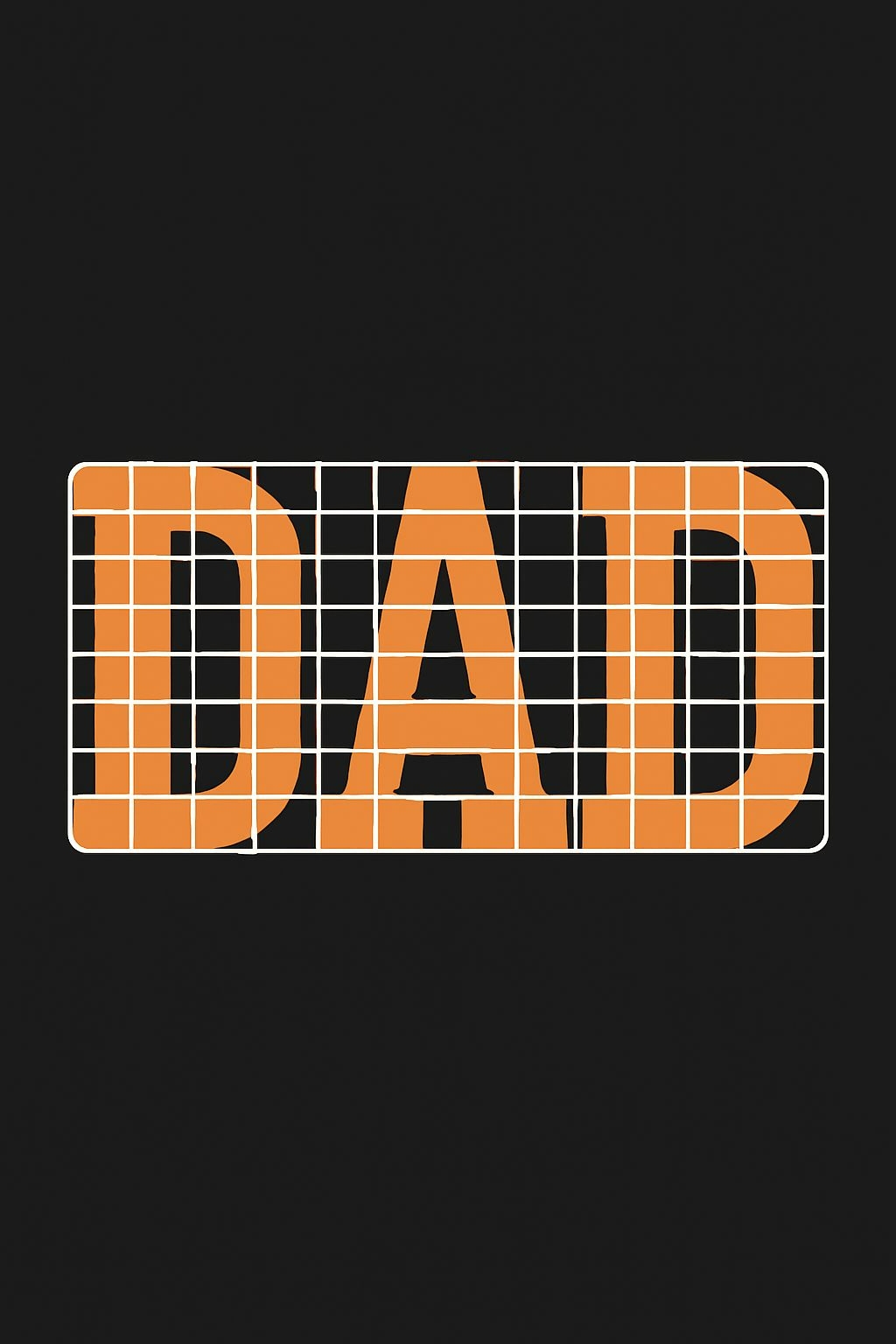 Bold Minimalist DAD Graphic Design in Orange T-Shirt