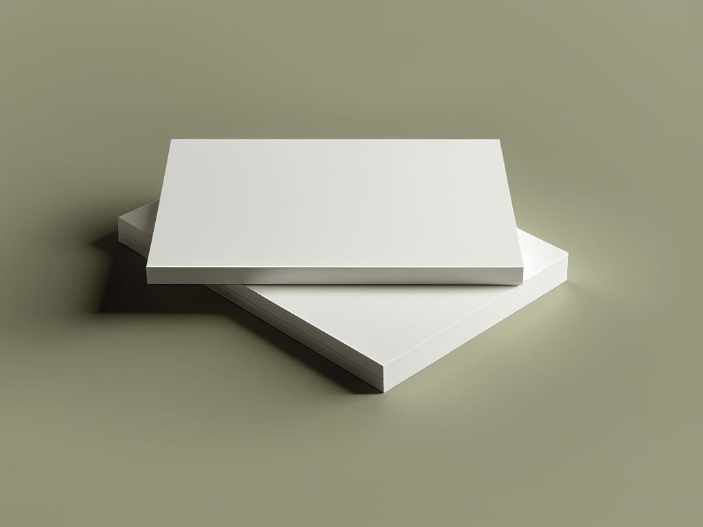 Minimalist Still Life White Cards on Olive Background Mockup