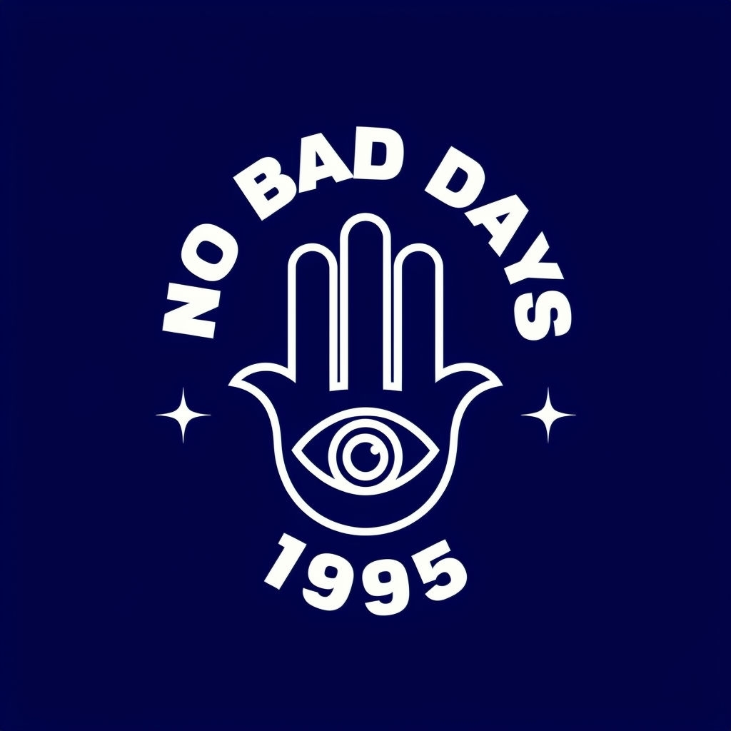 Minimalist Hamsa Hand Symbol with No Bad Days T-Shirt