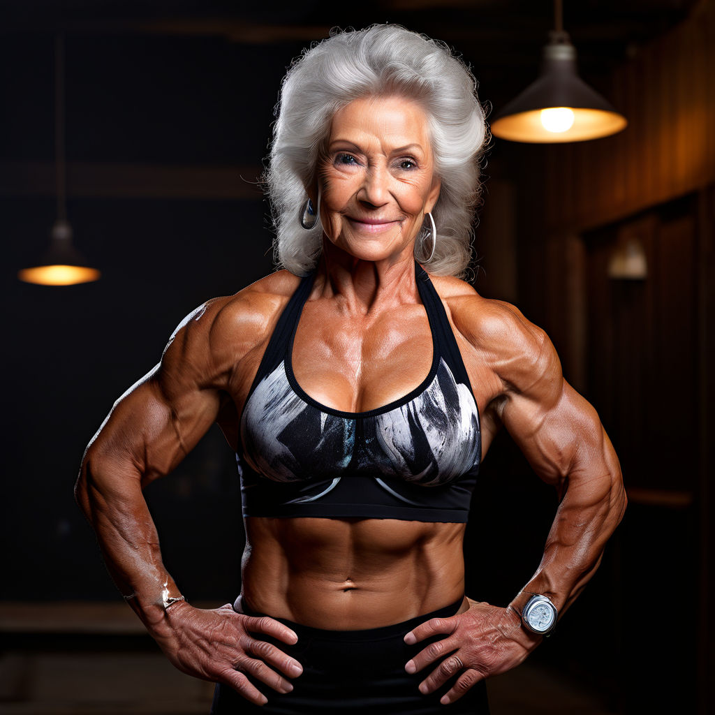 A pretty 75 year old heavyweight female bodybuilder with mus... by ...